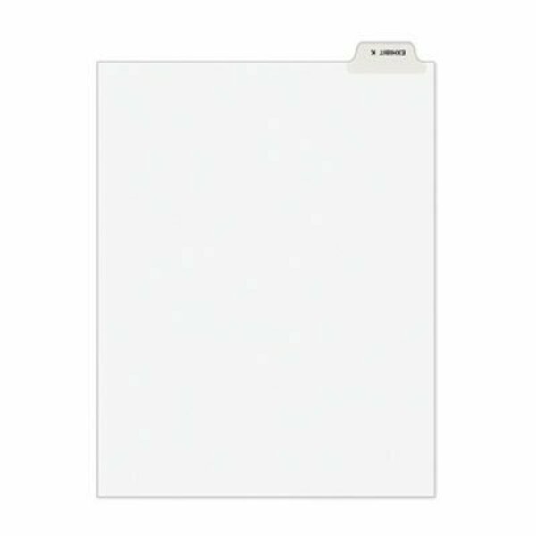 Avery Dennison Avery, Avery-Style Preprinted Legal Bottom Tab Divider, Exhibit K, Letter, White, 25/pk 11950